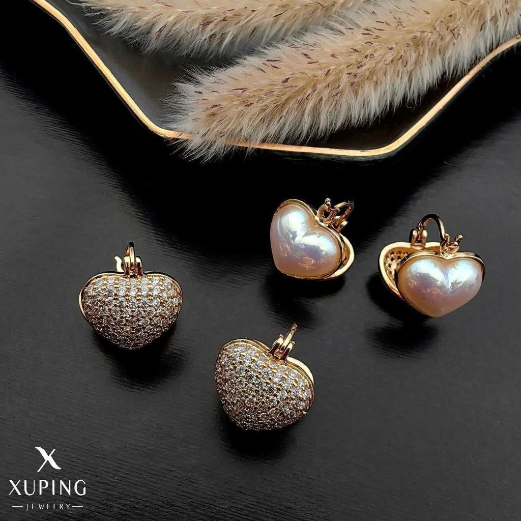 گوشواره 2 رو مدل قلب ضد حساسیت ژوپینگ 2249