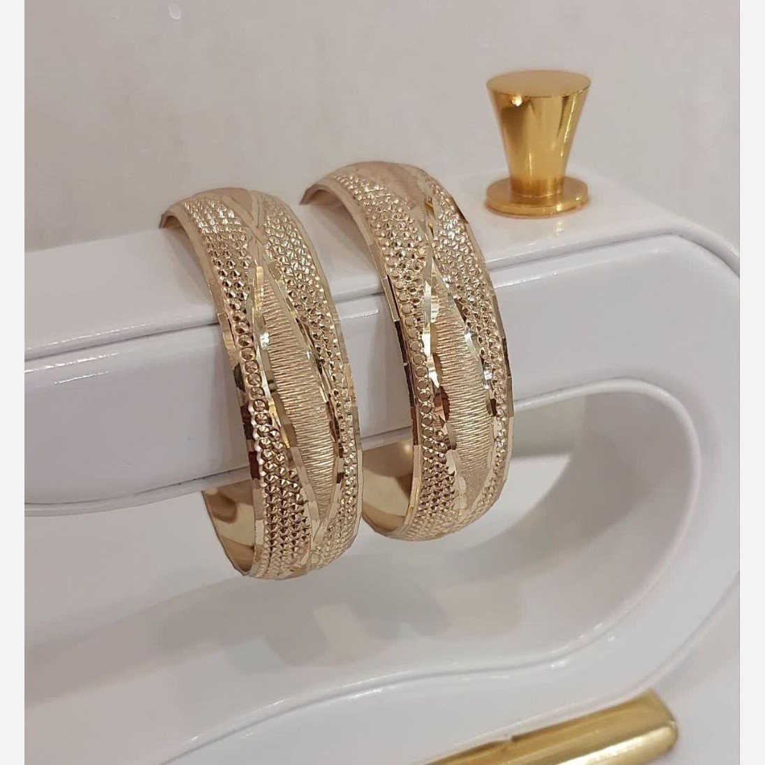النگو تکپوش بچه گانه طرح طلا رنگ ثابت طلاروس اصل