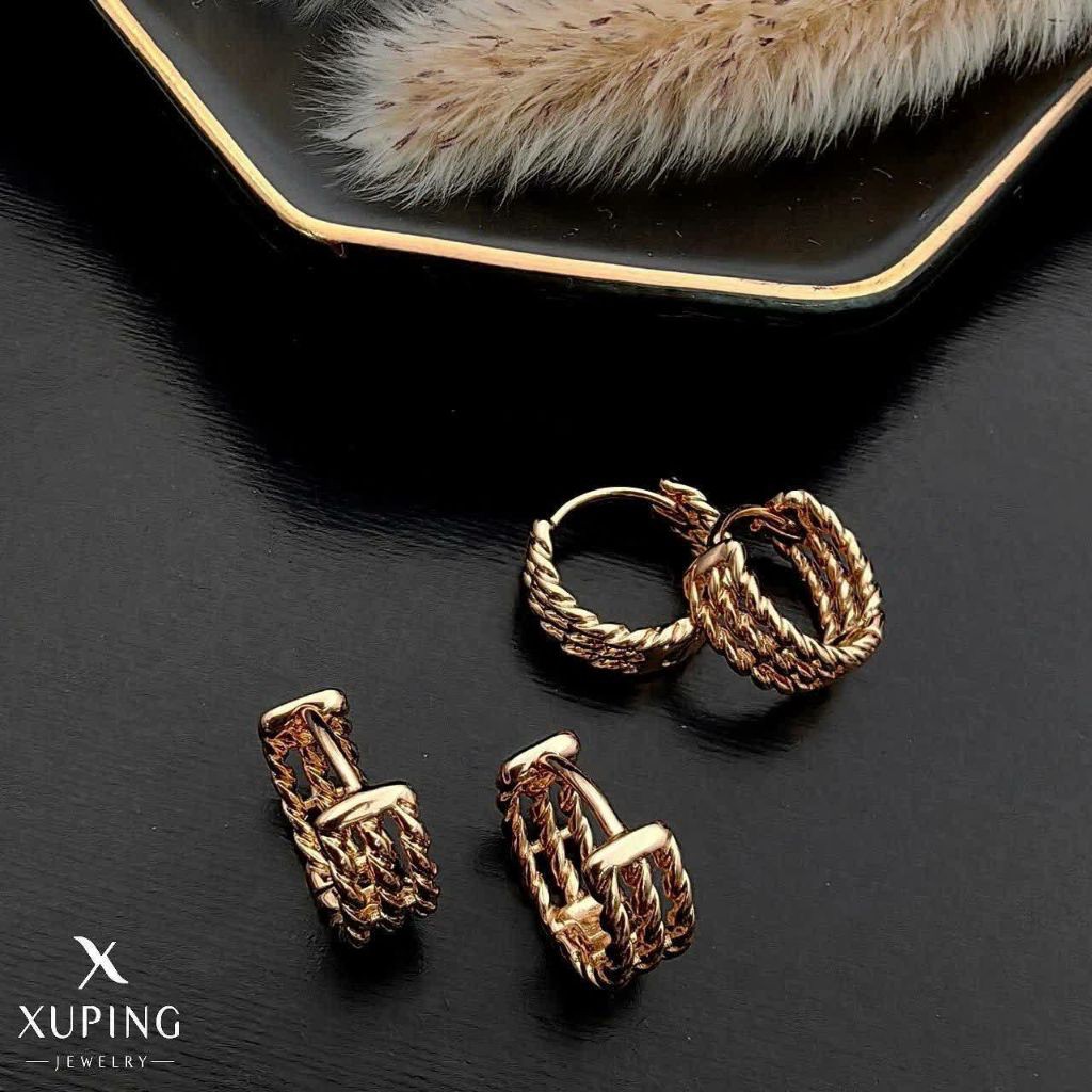 گوشواره حلقه ای ظریف طرح طلا برند ژوپینگ