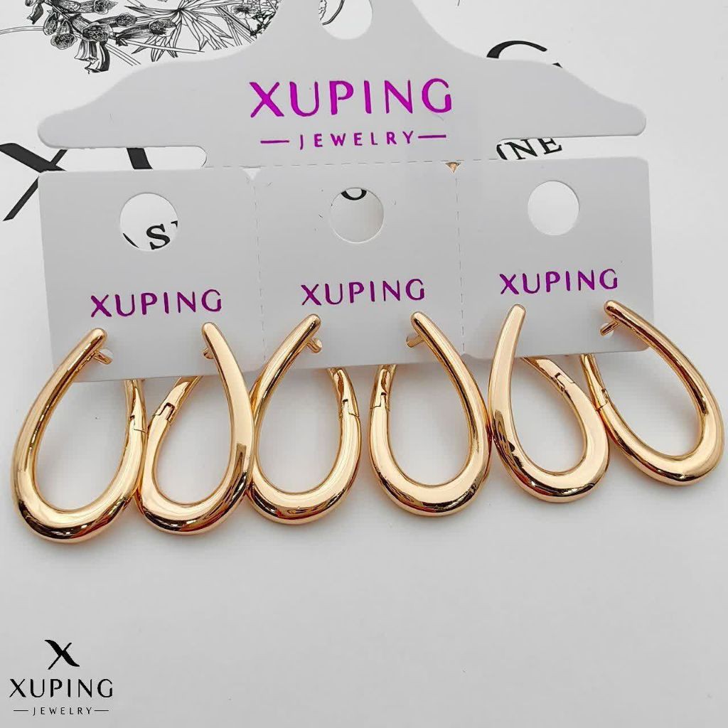 گوشواره اشکی آینه ای کپ طلا ژوپینگ