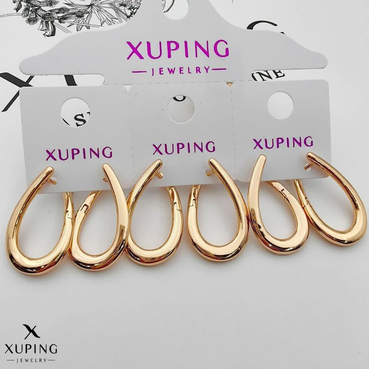 گوشواره اشکی آینه ای کپ طلا ژوپینگ