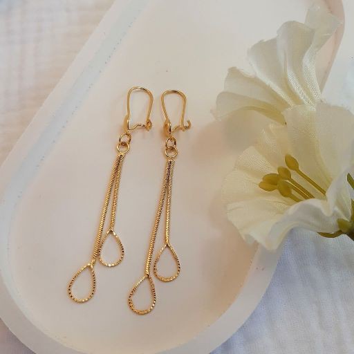 گوشواره آویز اشکی سیتی گلد1204
