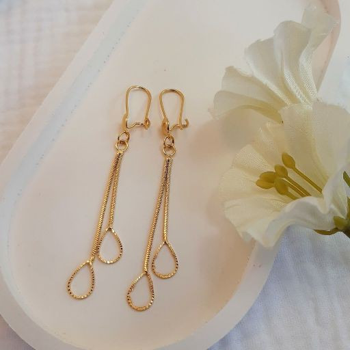 گوشواره آویز اشکی سیتی گلد1204