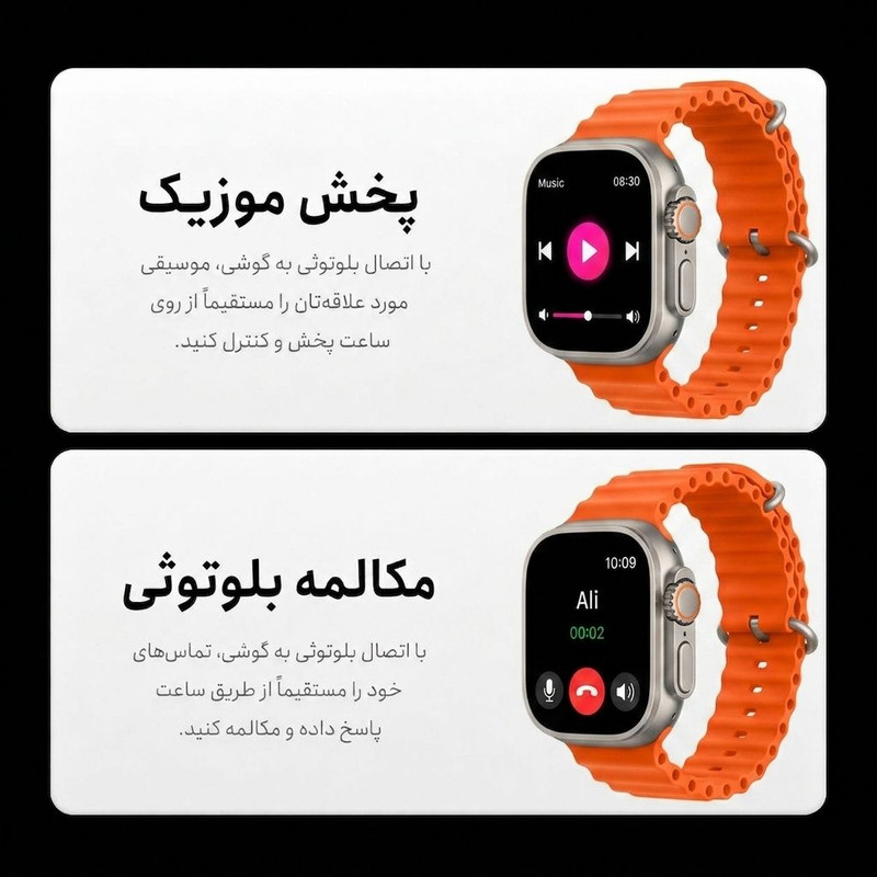 ساعت هوشمند 49 میلی متری زد تی مدل Seven Plus One 7+1 با بند سیلیکونی