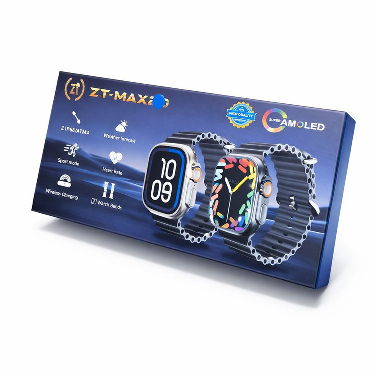 ساعت هوشمند 49 میلی متری زد تی فیت مدل ZTMAX با دو بند سیلیکونی