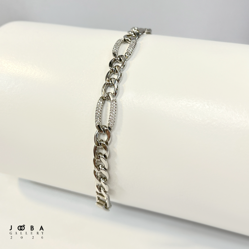 دستبند کارتیه نگینی نقره ای ژوپینگ کد 1101482100
