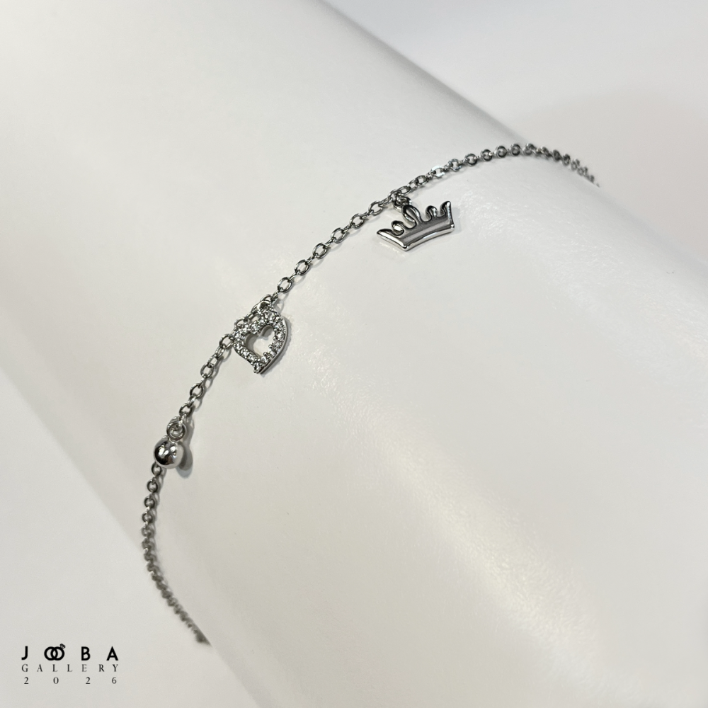 دستبند تاج نقره ای ژوپینگ کد 1100861224