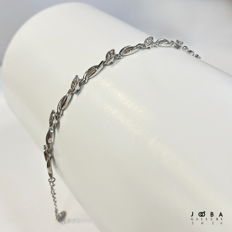 دستبند بیضی نقره ای ژوپینگ کد 312139396