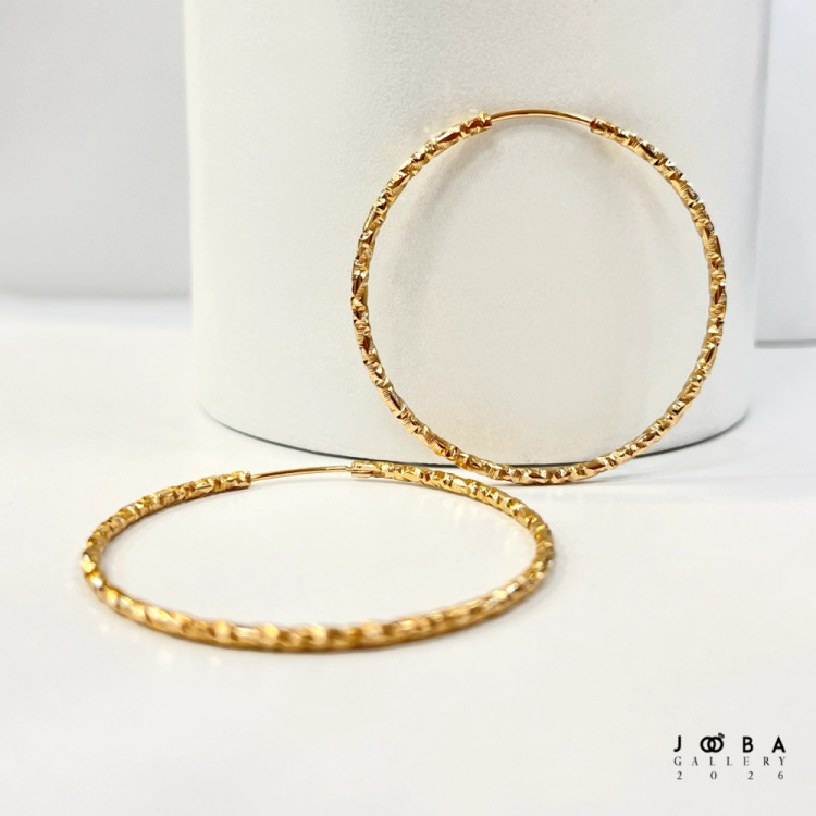 گوشواره حلقه ای 45 میل طلایی ژوپینگ کد 317090233