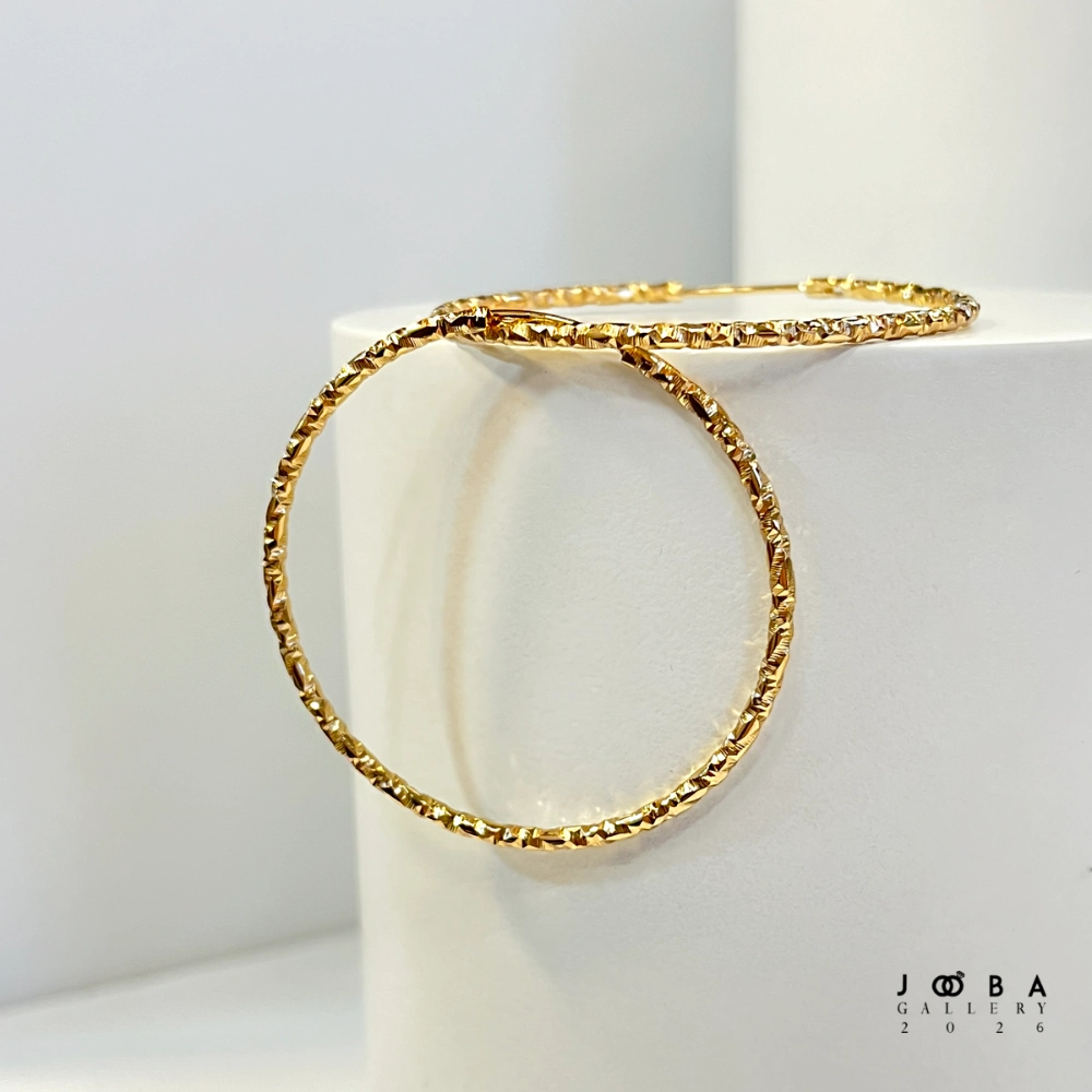 گوشواره حلقه ای 45 میل طلایی ژوپینگ کد 317090233
