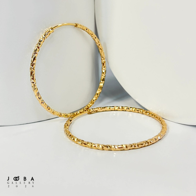 گوشواره حلقه ای 40 میل طلایی ژوپینگ کد 317080245