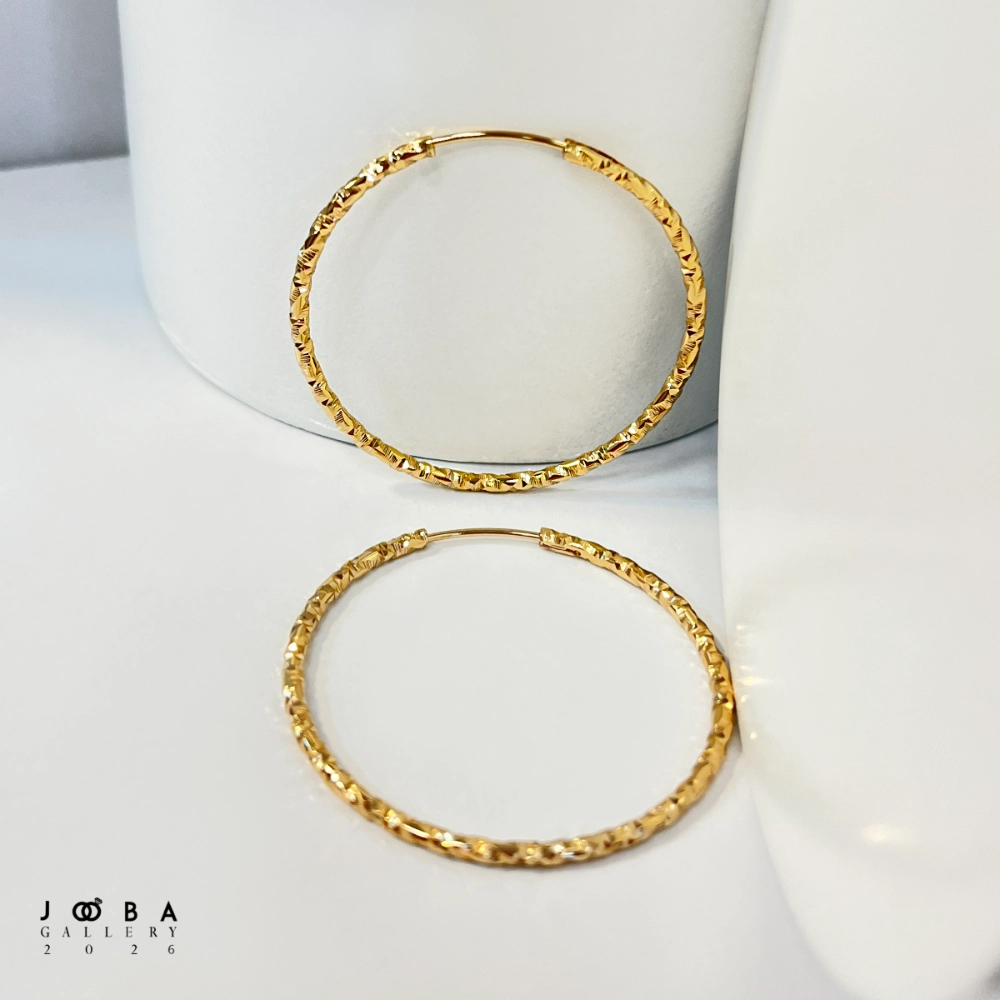 گوشواره حلقه ای 40 میل طلایی ژوپینگ کد 317080245