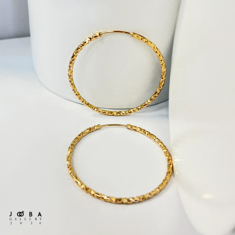 گوشواره حلقه ای 40 میل طلایی ژوپینگ کد 317080245