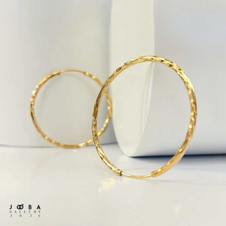 گوشواره حلقه ای 40 میل طلایی ژوپینگ 317080244