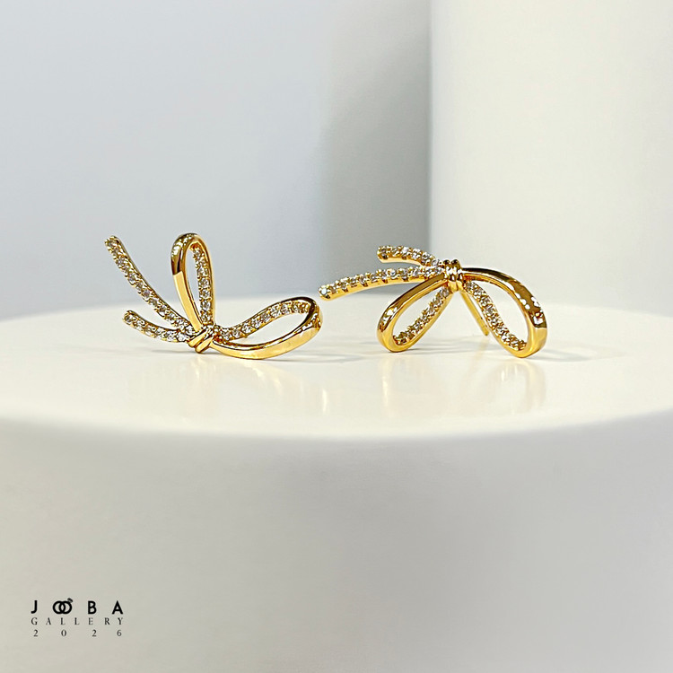 گوشواره پاپیون طلایی ژوپینگ کد 318090274