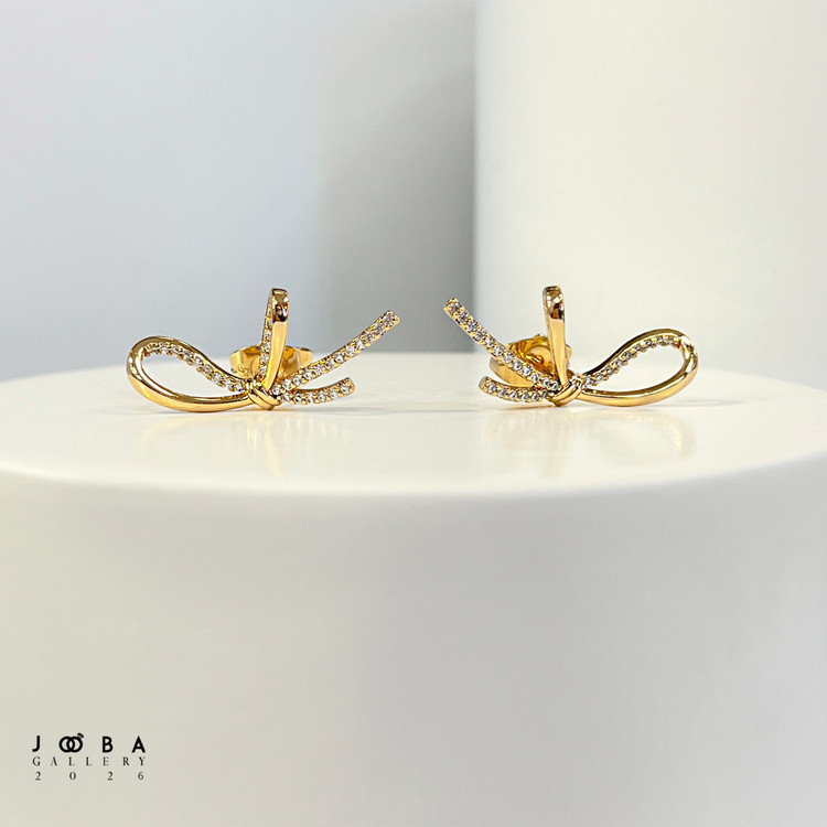گوشواره پاپیون طلایی ژوپینگ کد 318090274