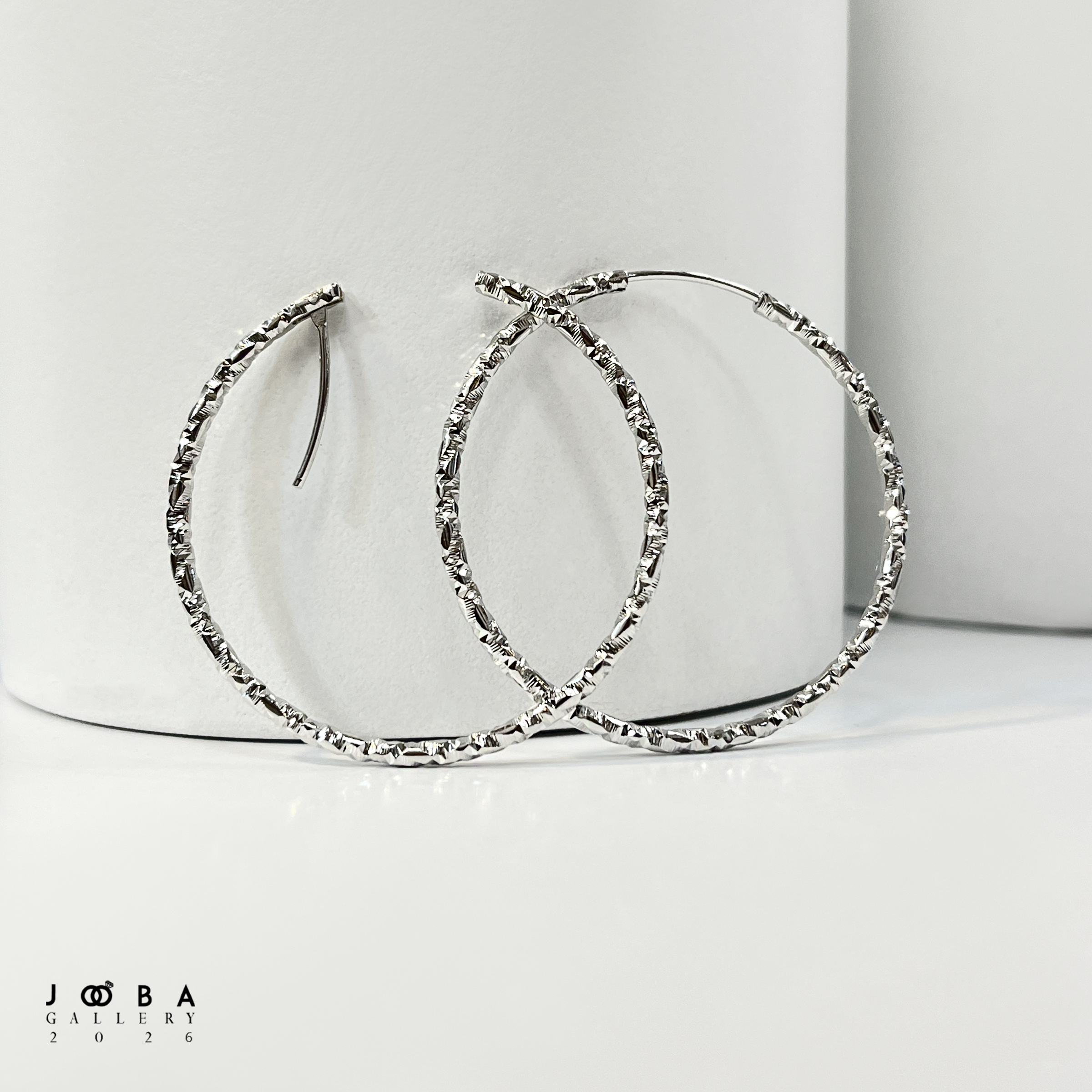 گوشواره حلقه ای نقره ای تراشه ژوپینگ کد 317080243