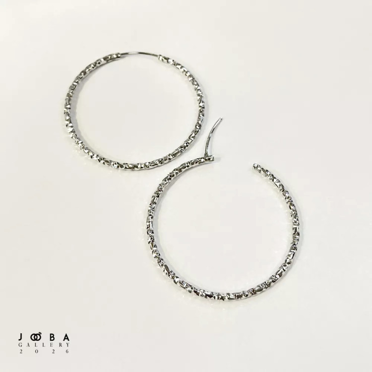 گوشواره حلقه ای نقره ای تراشه ژوپینگ کد 317080243