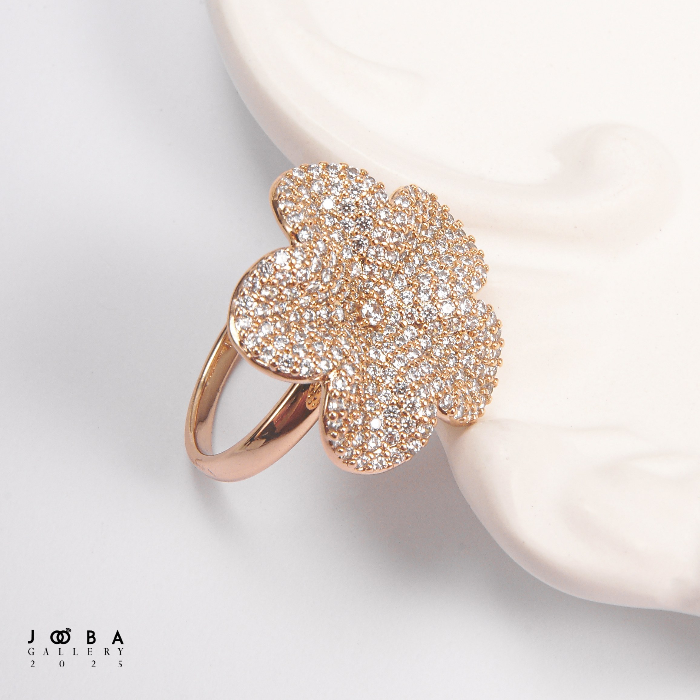 انگشتر فول نگین گل ژوپینگ کد 1011462174