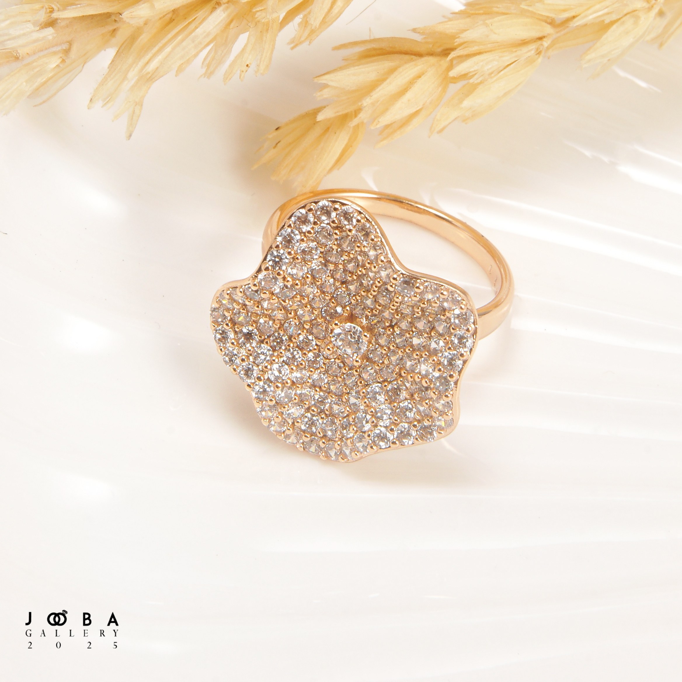 انگشتر جواهری طرح گل ژوپینگ کد 1011221817