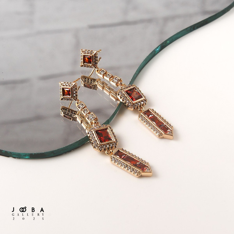 گوشواره نگین دار سوارسکی قرمز کد1111982948