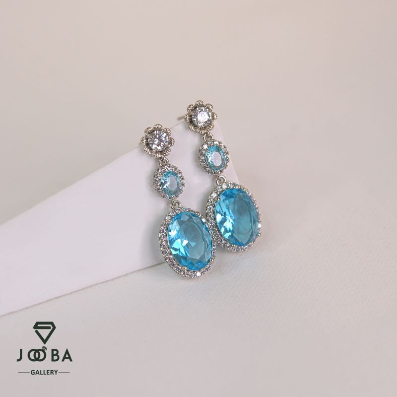 گوشواره سوارسکی نگین آبی ژوپینگ کد 1111963061