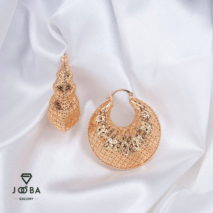 گوشواره تپل پنجره ای طلایی
