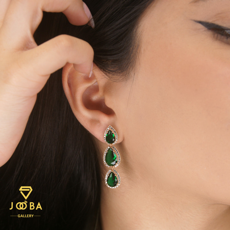 گوشواره سوارسکی الماس سبز