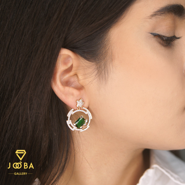 گوشواره سوارسکی سبز کد 1012082210