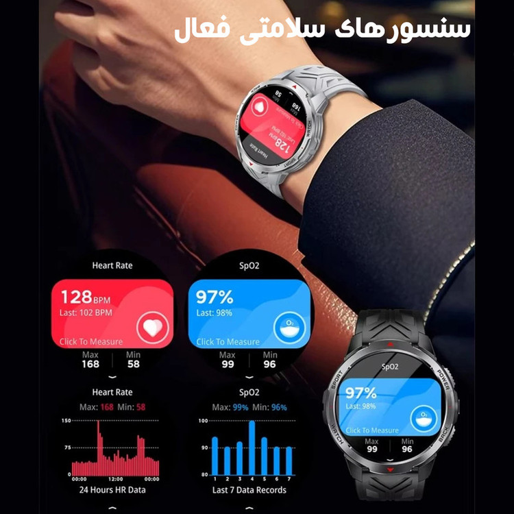 ساعت هوشمند 1.7 اینچی دیبت ویر مدل KT88 با بند سیلیکون