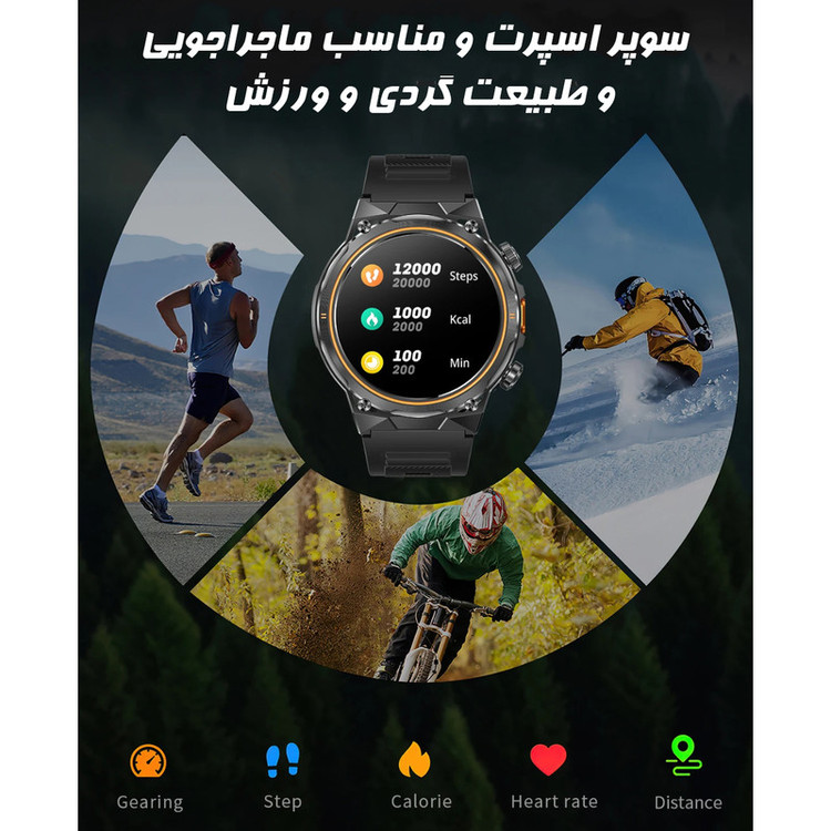 ساعت هوشمند 1.46 اینچی دیبت ویر مدل Power Edge AK81 با بند سیلیکونی