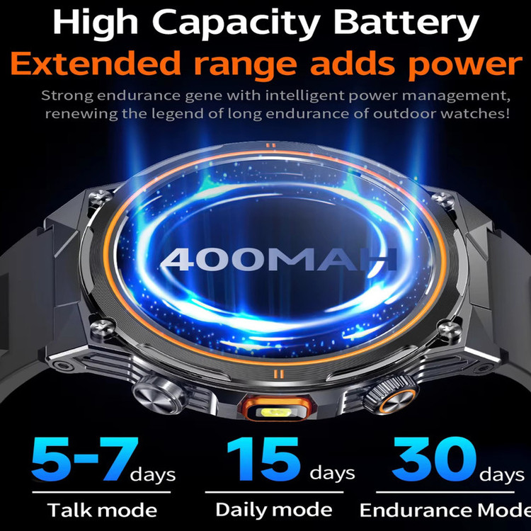 ساعت هوشمند 1.46 اینچی دیبت ویر مدل Power Edge AK81 با بند سیلیکونی