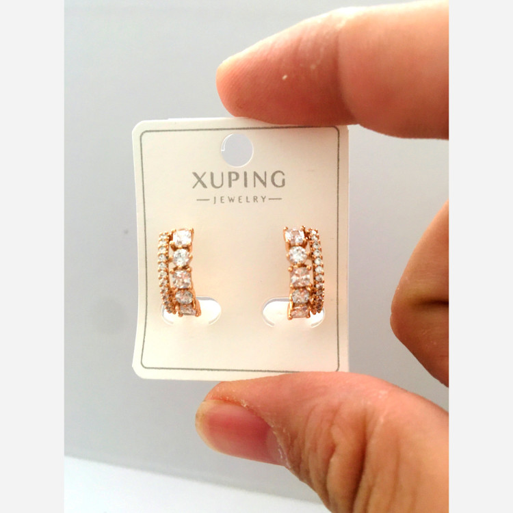 گوشواره ژوپینگ نگین دار گوشواره ضد حساسیت گوشواره حلقه ای نگی دار