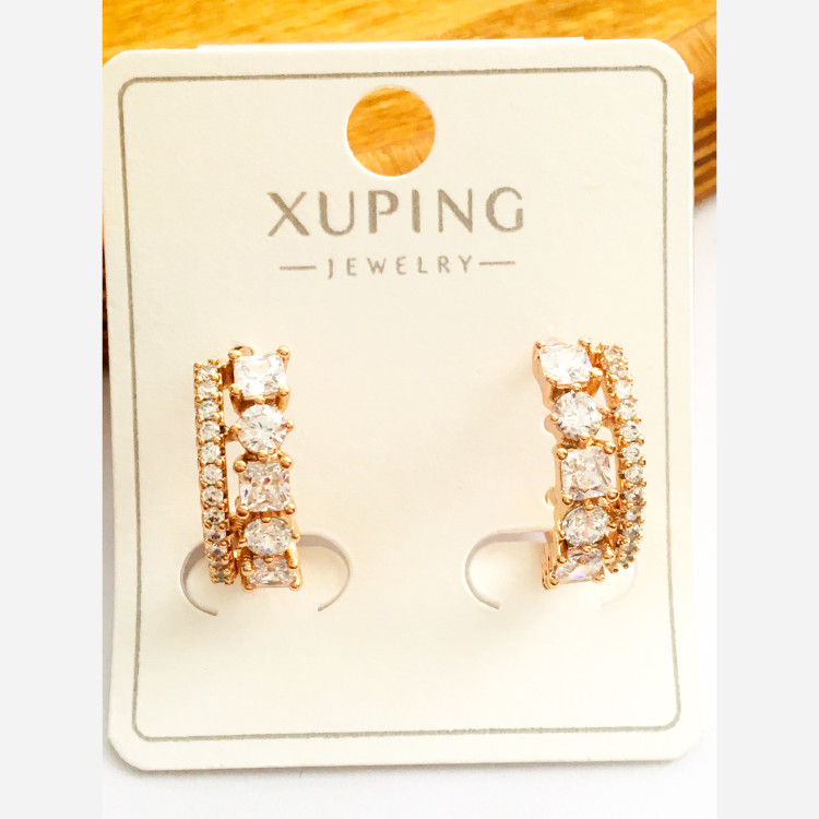 گوشواره ژوپینگ نگین دار گوشواره ضد حساسیت گوشواره حلقه ای نگی دار