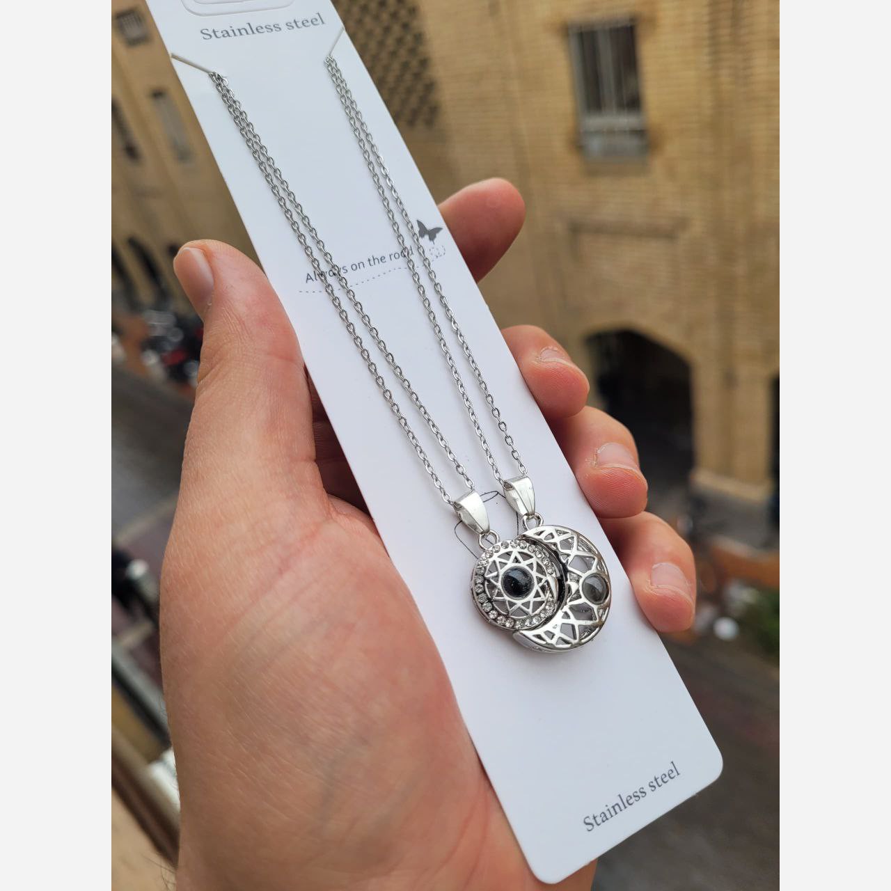 گردنبند ست مهر و ماه تلسکوپی گردنبند جیران گردنبند ست ست گردنبند