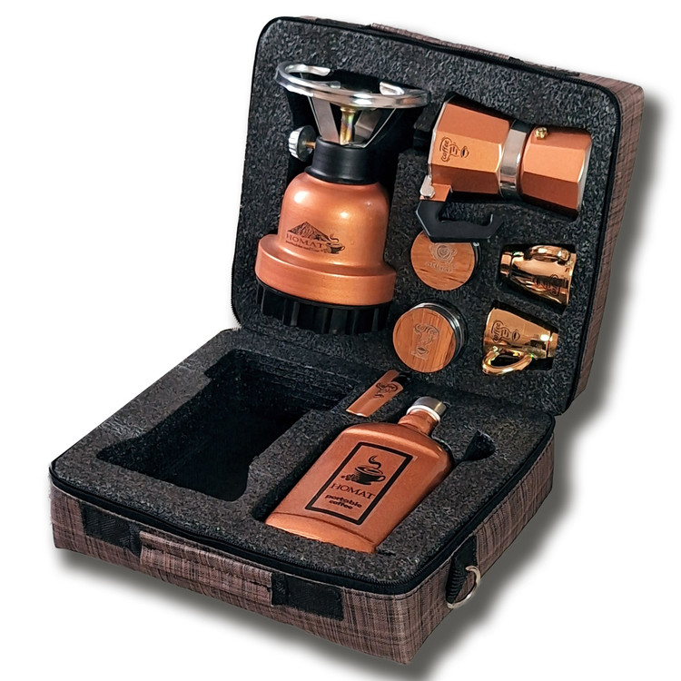 کیف پک قهوه ساز حمات رنگ مسی مدل t12d copper هدایای سازمانی 12 پارچه وسفری