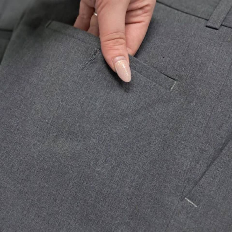 شلوار پارچه ای طوسی نخی درجه یک