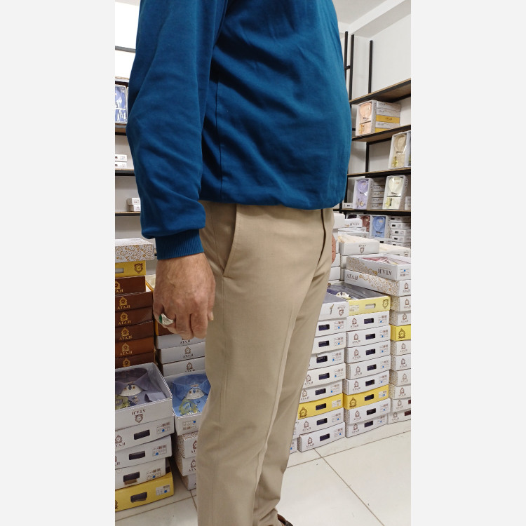 شلوار پارچه ای کرم نخی درجه یک
