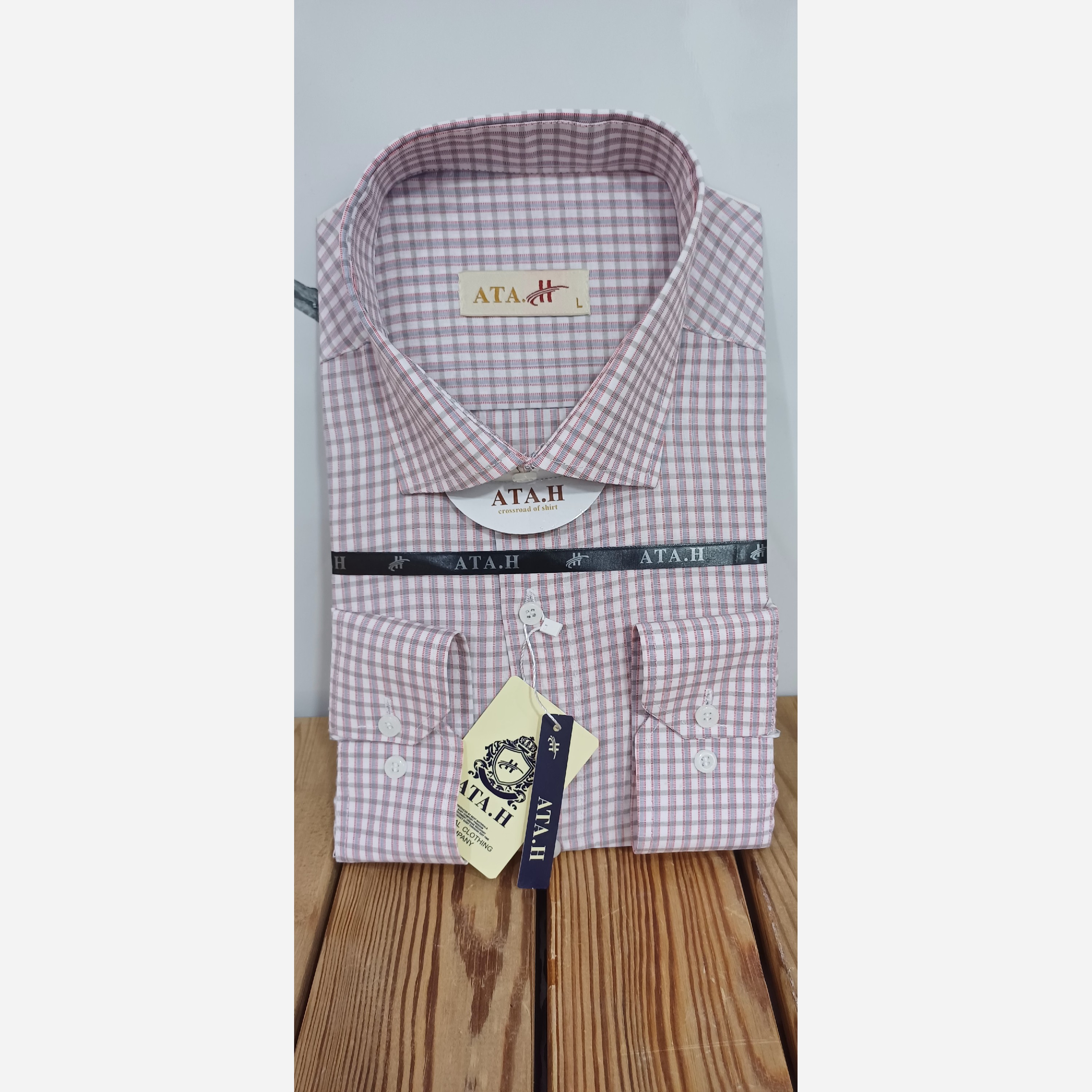 پیراهن مردانه چهارخونه ریز با راه های قرمز کد 3