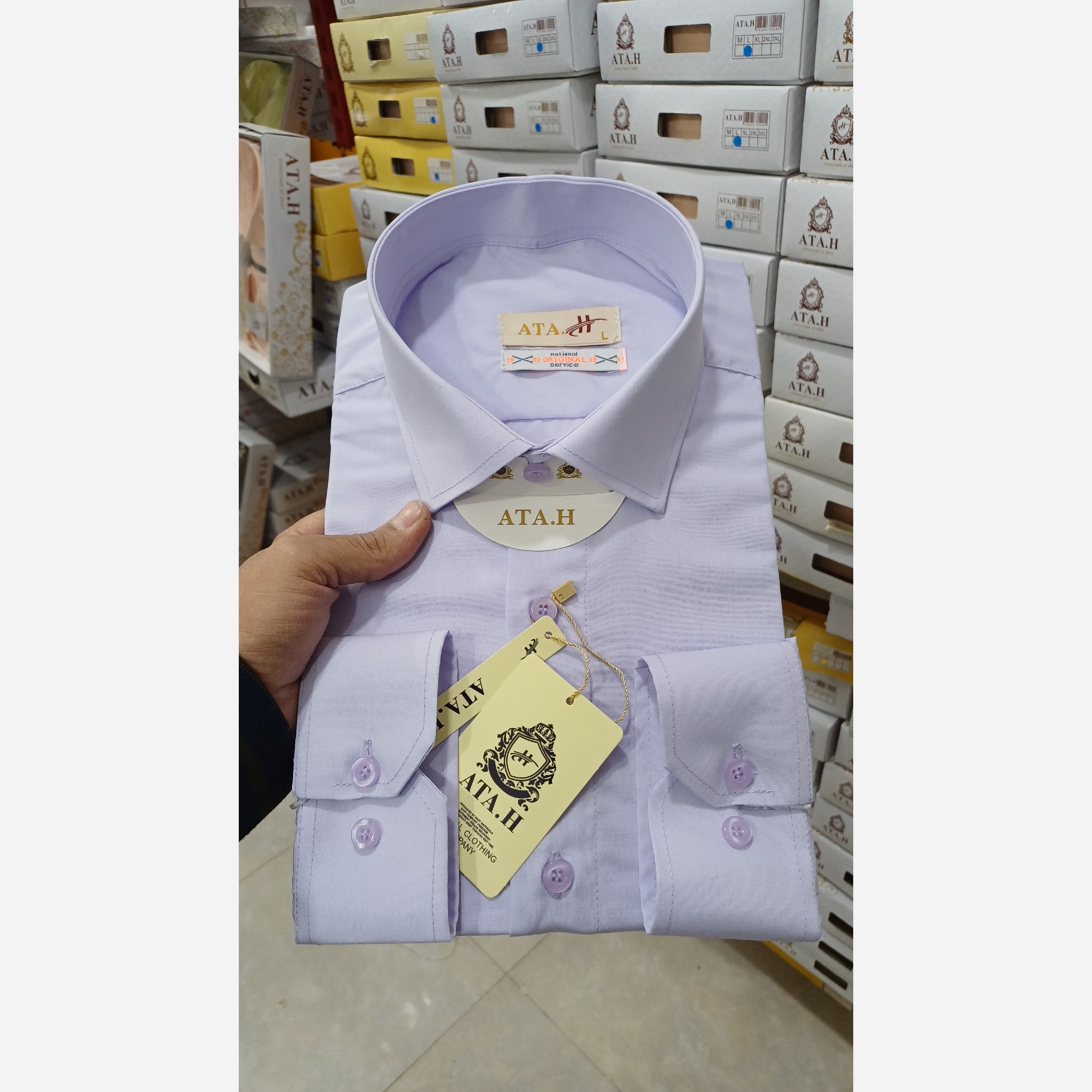 پیراهن مردانه یاسی روشن درجه یک