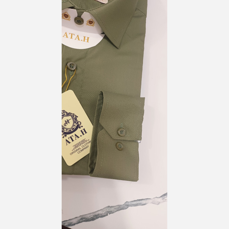 پیراهن مردانه زیتونی صدری درجه یک