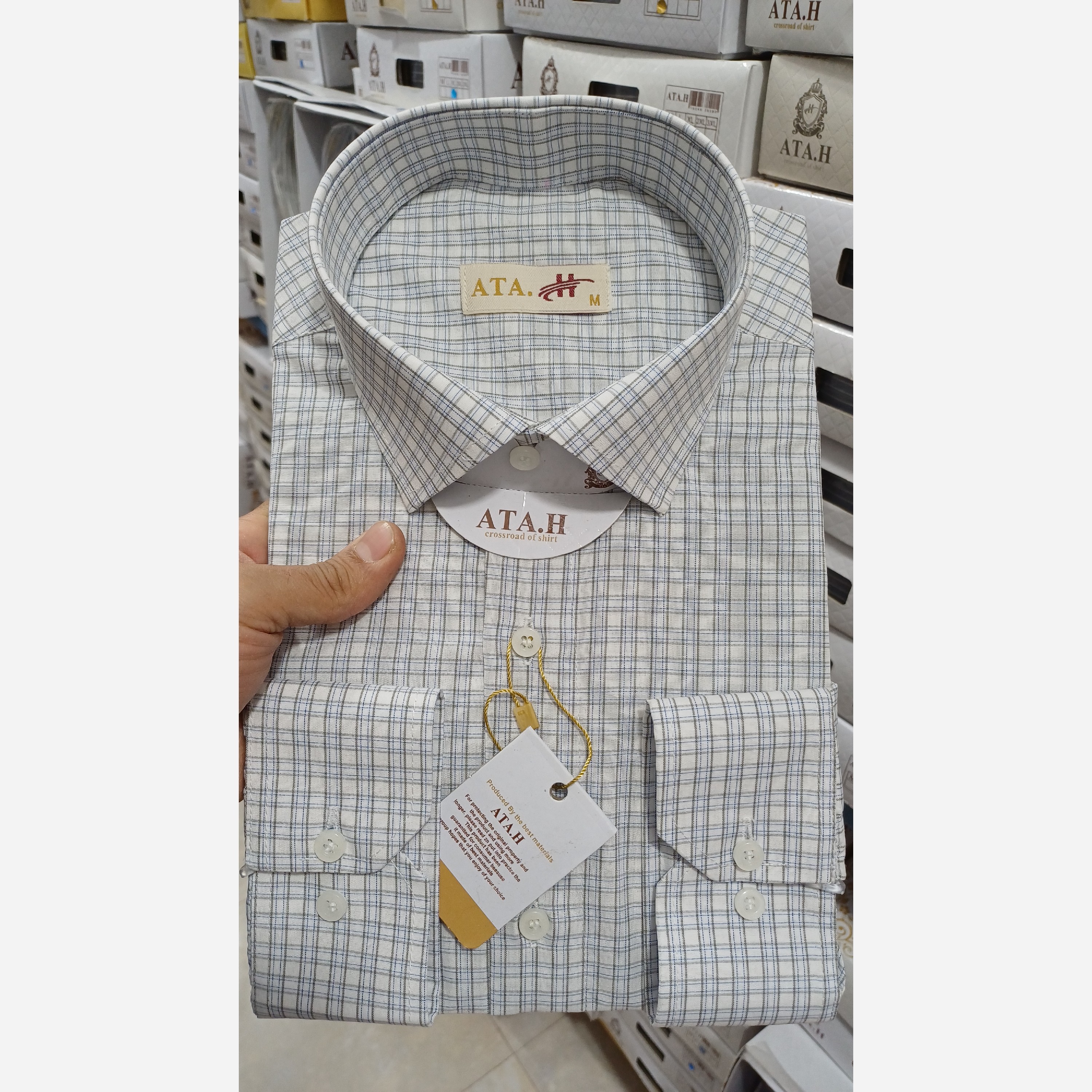 پیراهن مردانه چهارخونه روشن 000