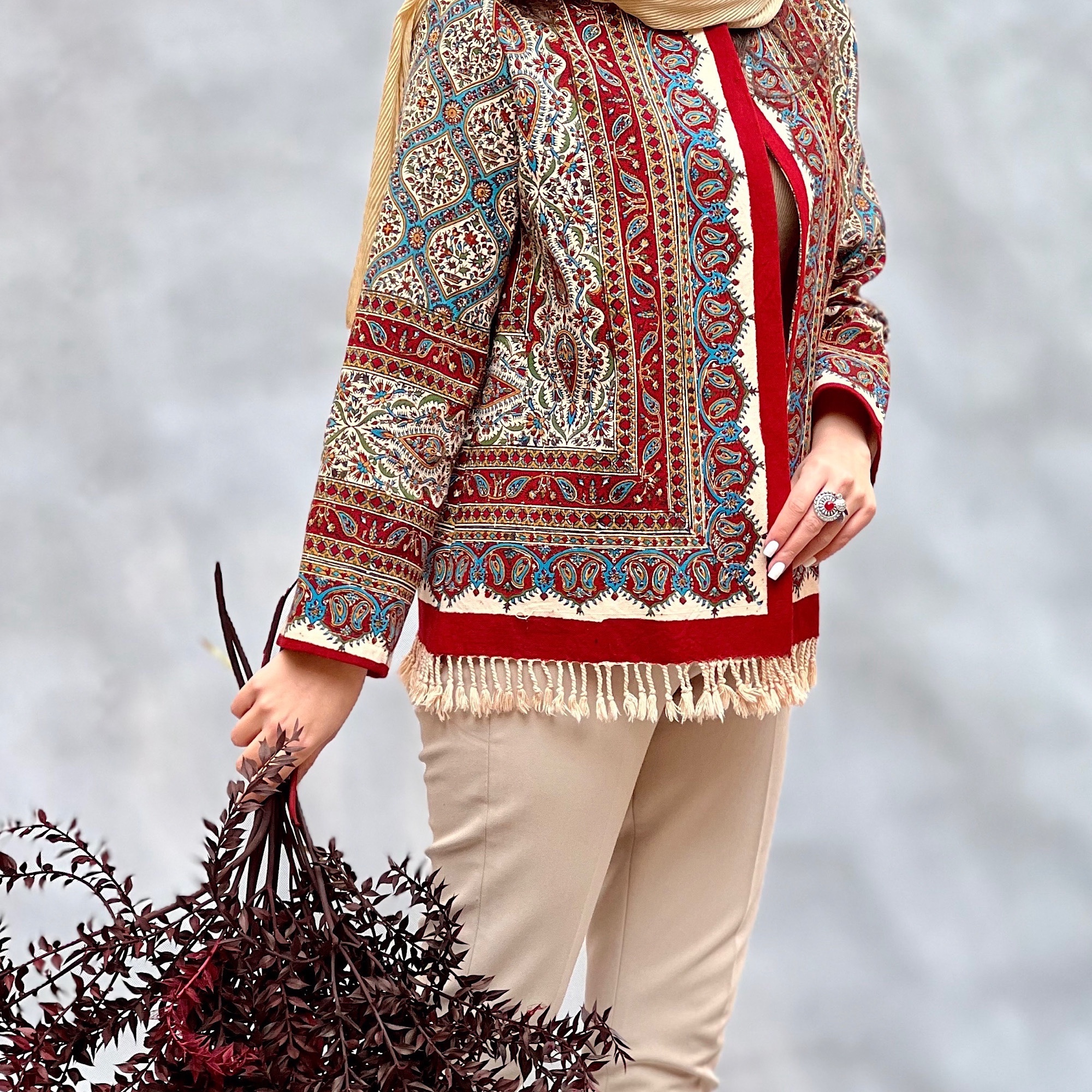 کت و لباس قلمکار  نقشه گنبدی