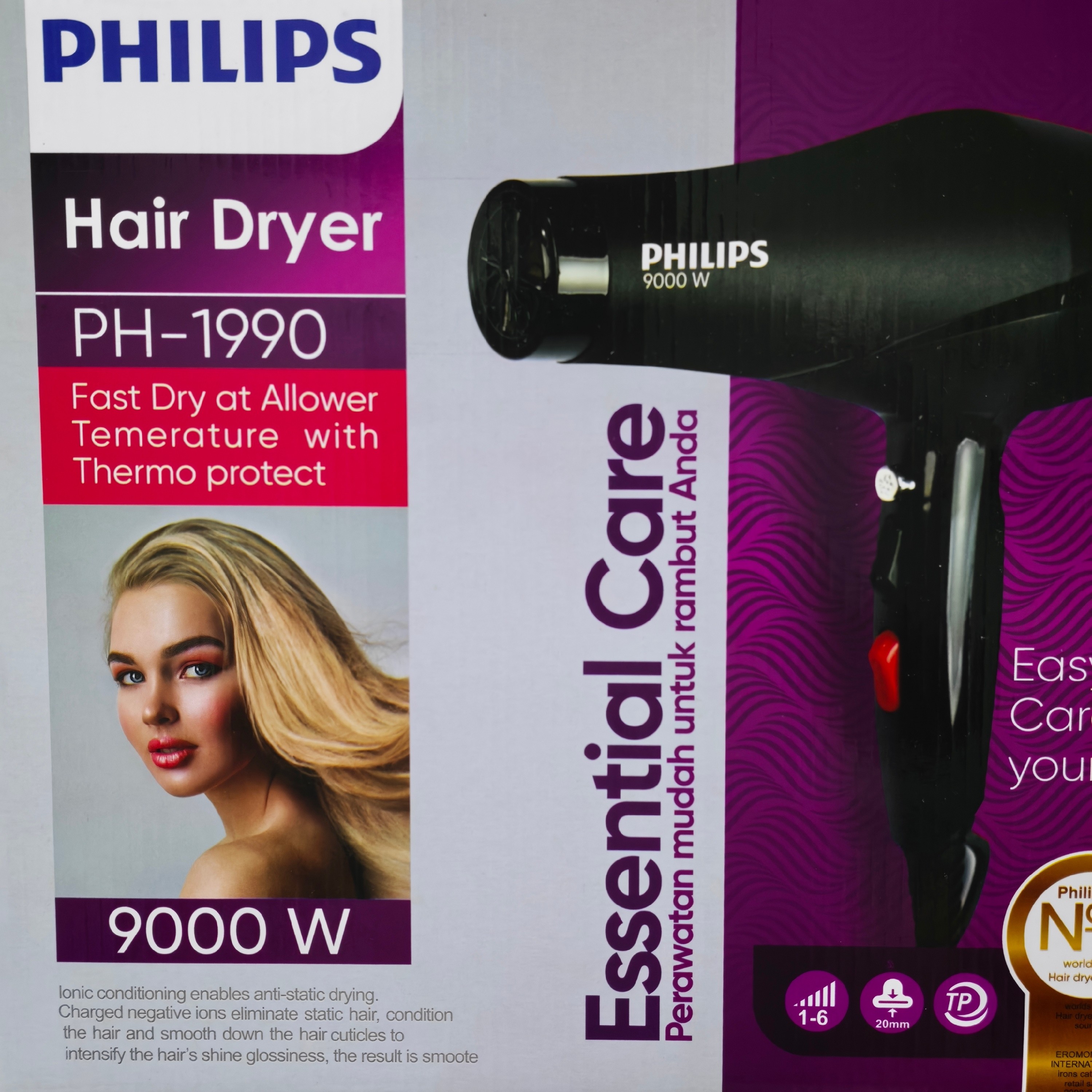 سشوار فیلیپس هلند (9000w) (ارسال رایگان) (موتور سنگین) PH-1990
