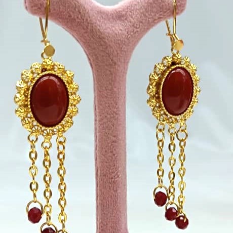 گوشواره عقیق ا عروسی ا بدلیجات روح گندم