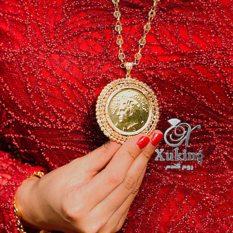 پلاک دو دور گشنیزی طلا | عروسی | بدلیجات روح گندم