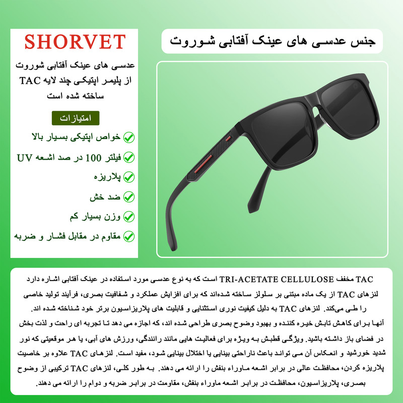 عینک آفتابی مردانه شوروت مدل BC9105