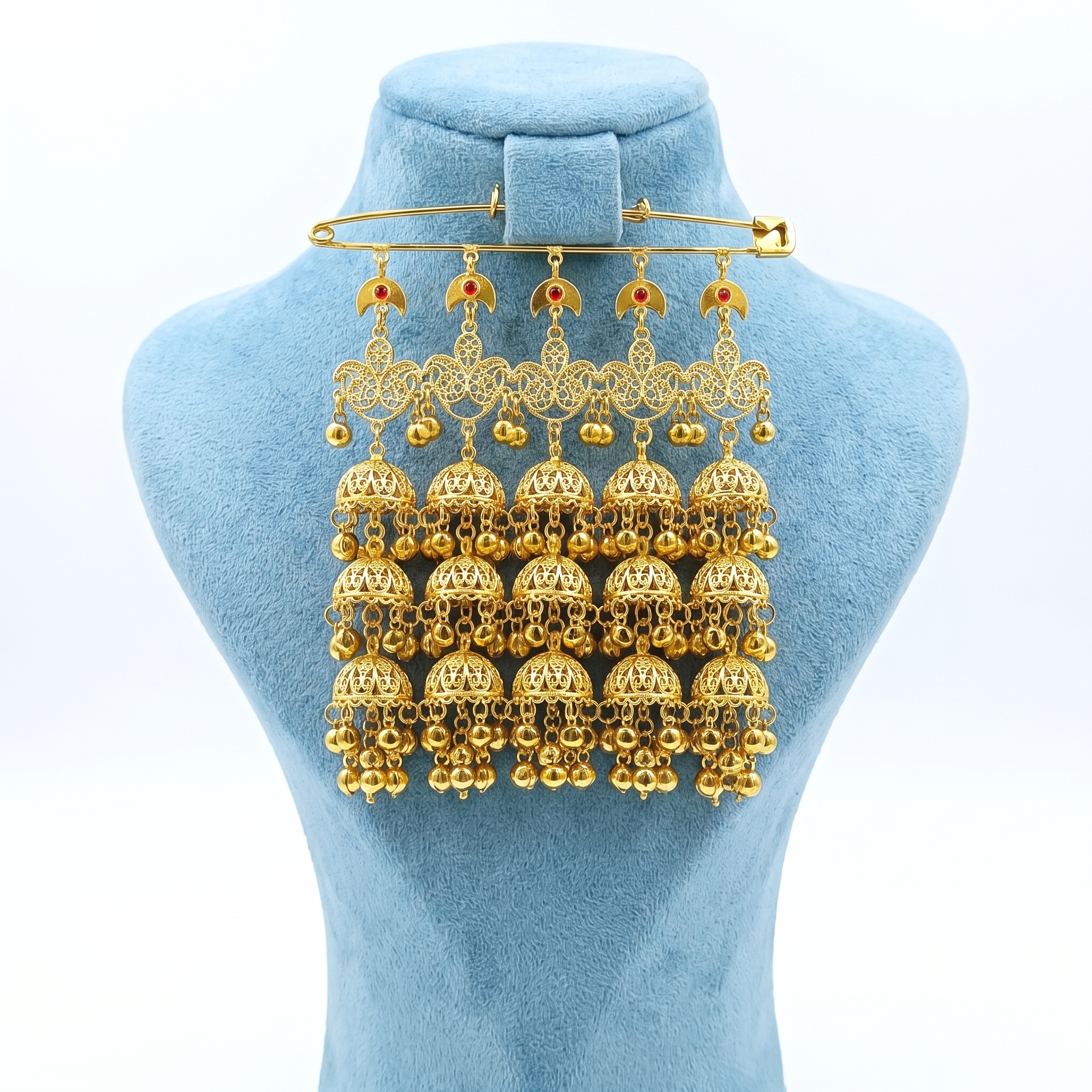 سنجاق زیر گلو لوستری 5 پایه | مناسب عروسی | روح گندم