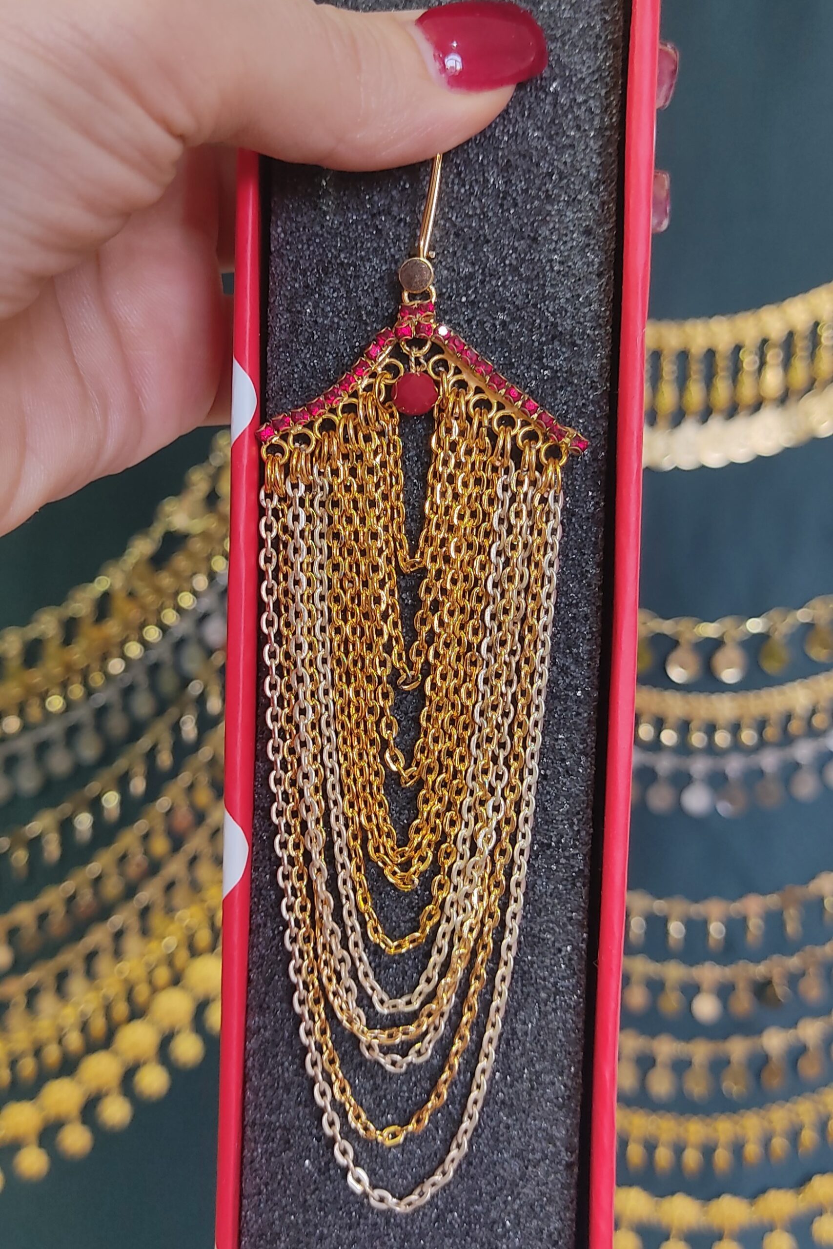 گوشواره الانتیا/عروسی/بدلیجات روح گندم/لاکچری/دستساز