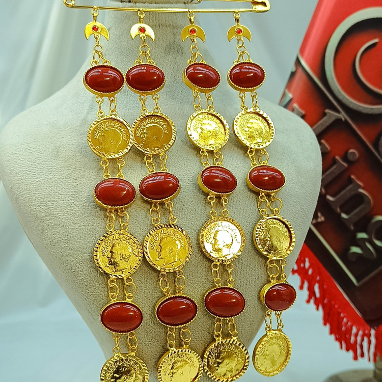سنجاق زیر گلو عقیق خاص | عروسی | زیورآلات روح گندم